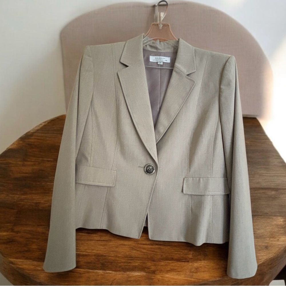Tahari Taupe Skirt Set